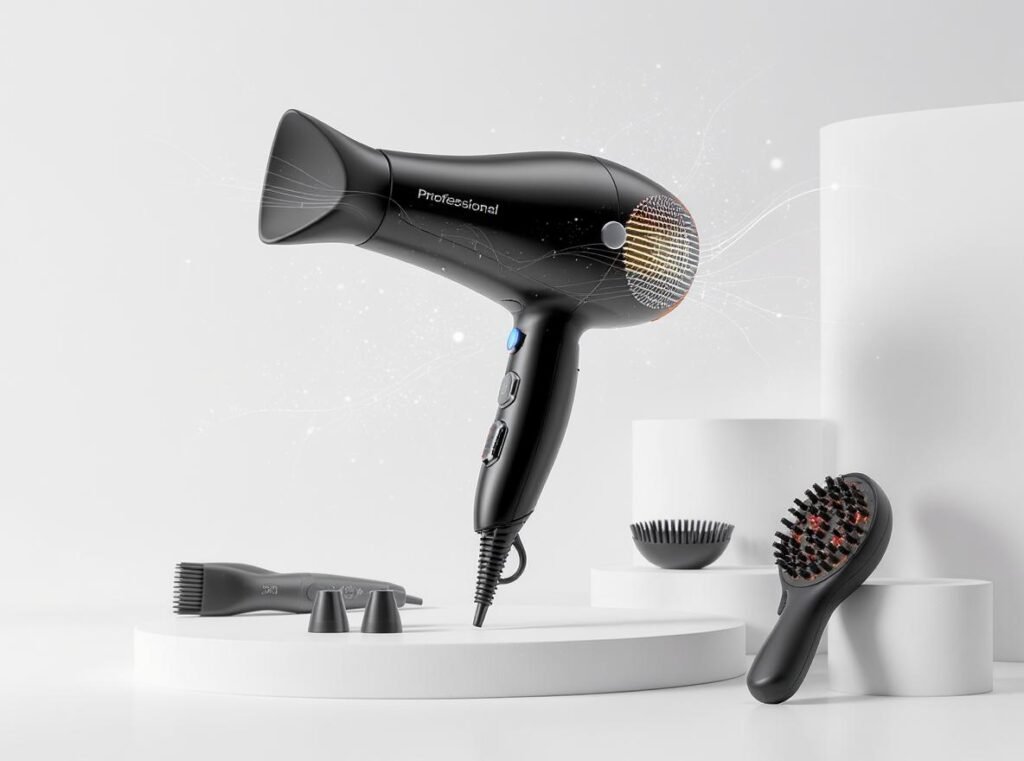 Professional hair dryer for men with ionic and ceramic technology features
