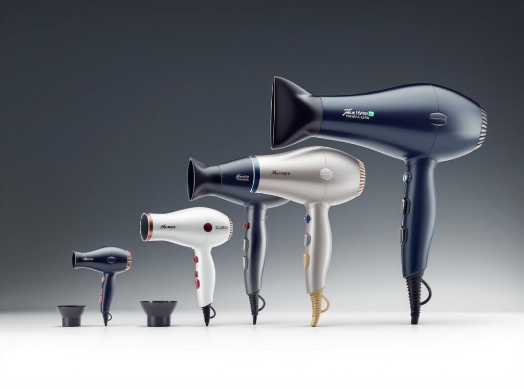 Hair dryers ranging from consumer to maximum 2000 watt professional models