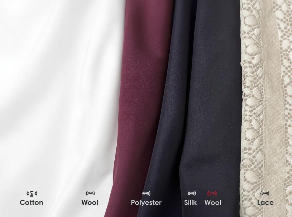 Different fabric types showing hair dryer compatibility for clothes drying
