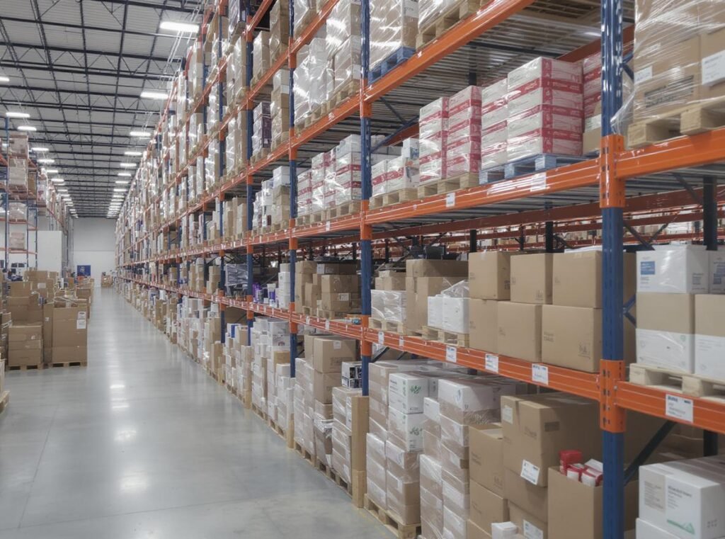 Hair dryer wholesale distribution center showing bulk inventory for retailers