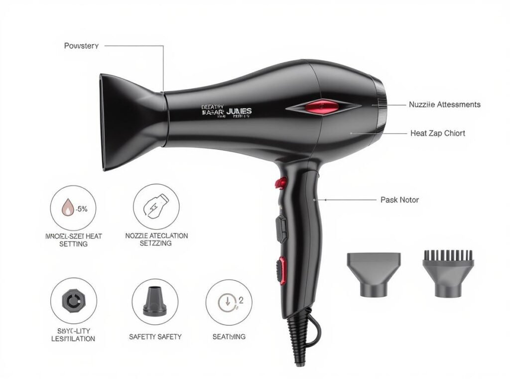 Professional hair dryer features ideal for clothes drying applications
