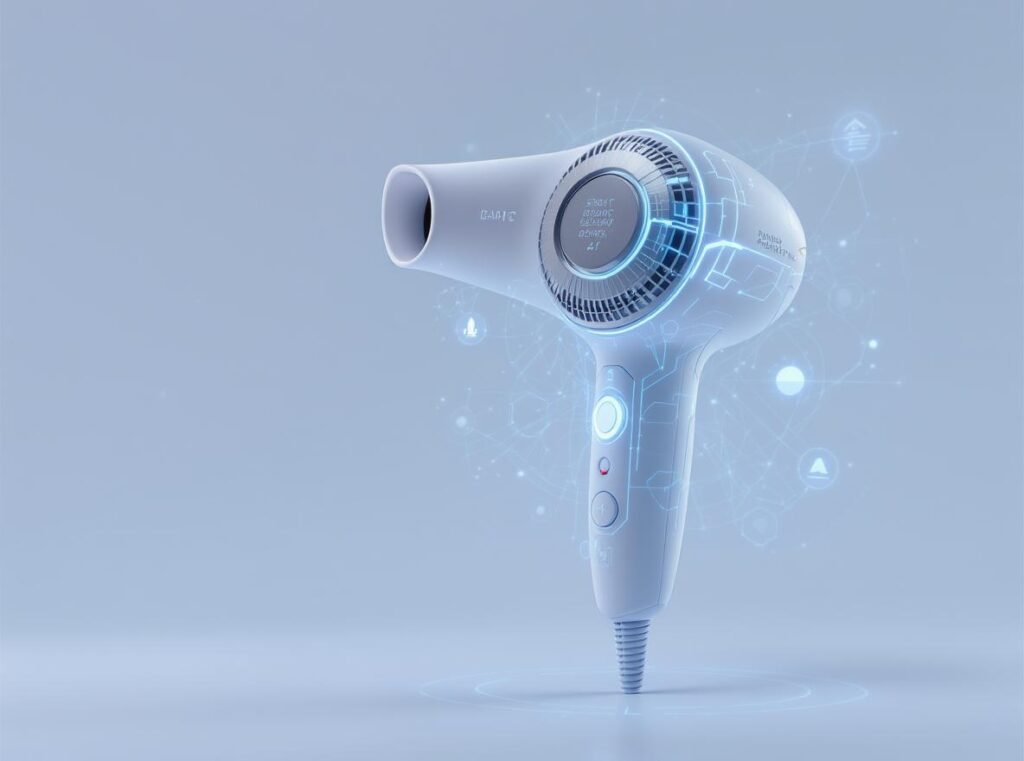 Future technology smart hair dryer with advanced digital features