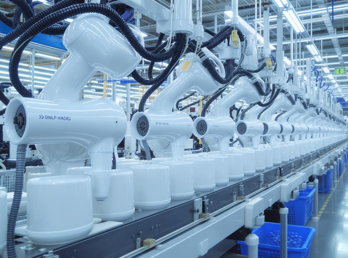 Modern OEM ODM hair dryer manufacturing facility with automated assembly lines
