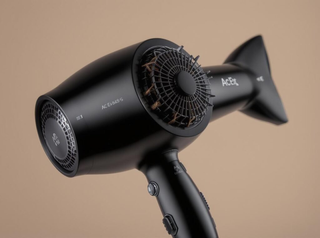 Professional AC motor hair dryer with advanced technology features