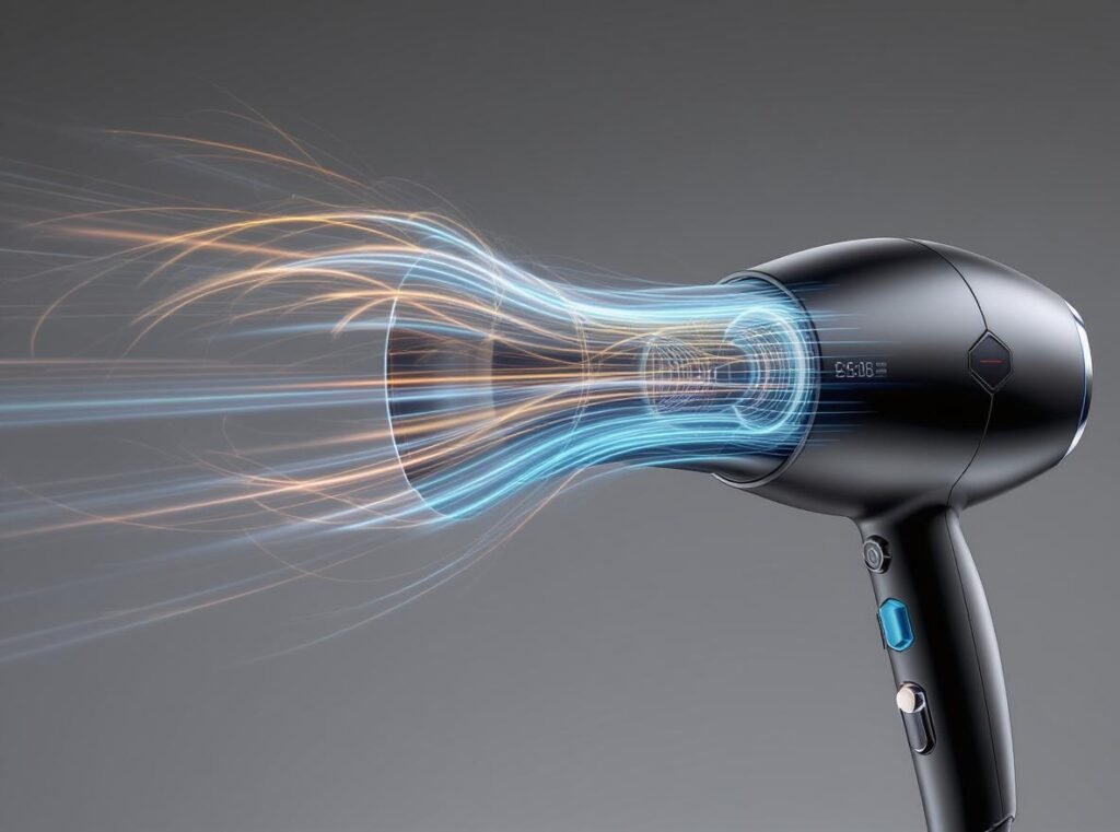 Dyson hair dryer key benefits including fast drying and heat protection