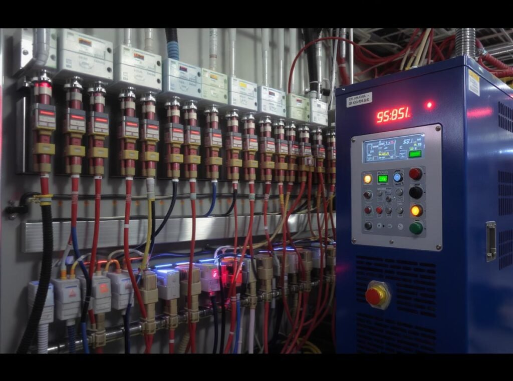 Load testing equipment setup for hair dryer switch performance evaluation under stress