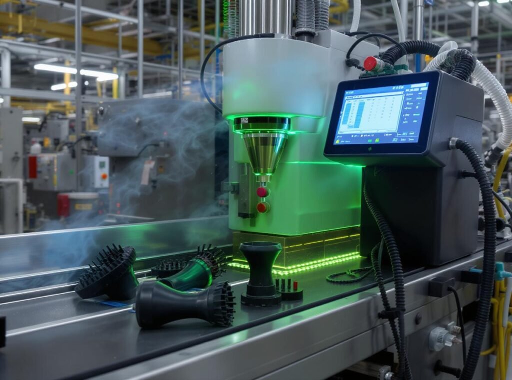 Advanced quality control systems detecting color variations in hair dryer production