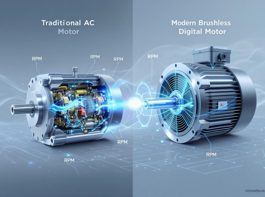 Brushless digital motor versus AC motor technology CFM performance comparison