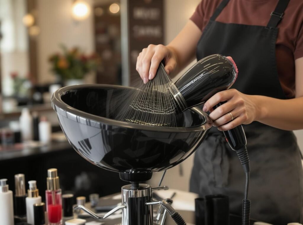Professional salon environment showing full-size hair dryer market dominance