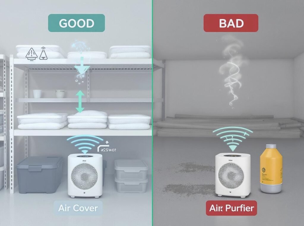 Hair dryer lint prevention strategies showing proper storage and environmental controls