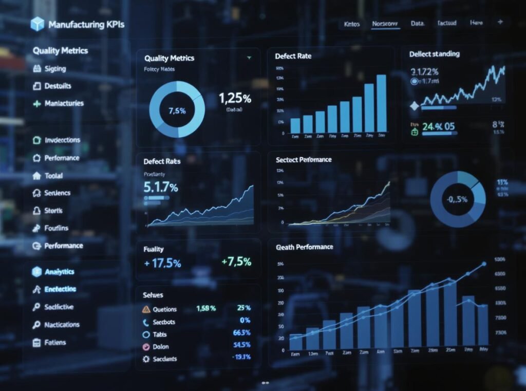 Manufacturing quality KPIs dashboard for hair dryer production metrics