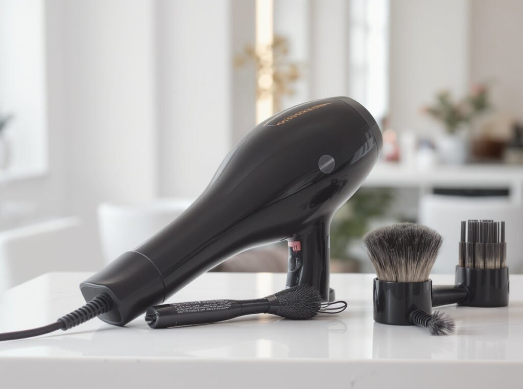 Professional AC motor hair dryer in modern salon setting