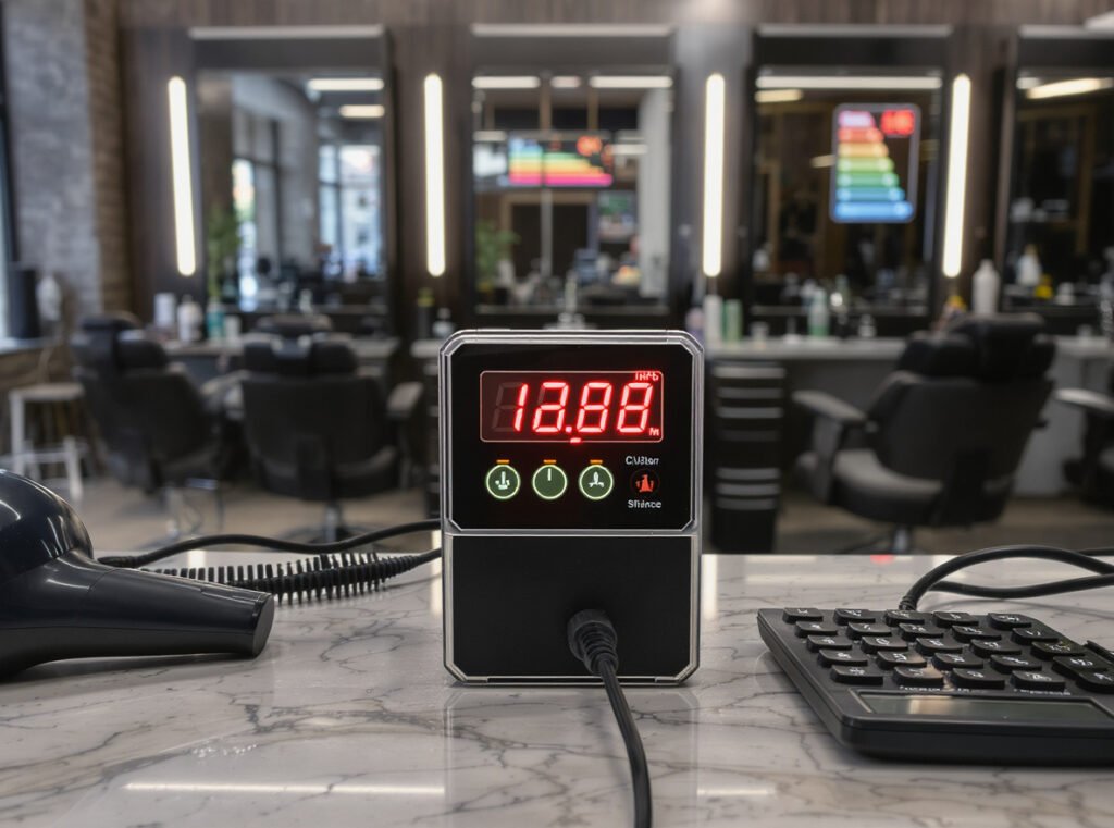 1875W hair dryer electricity consumption calculation with power meter and cost analysis