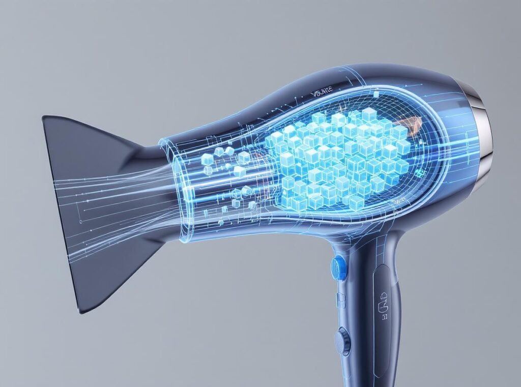 CFM cubic feet per minute hair dryer airflow volume measurement diagram