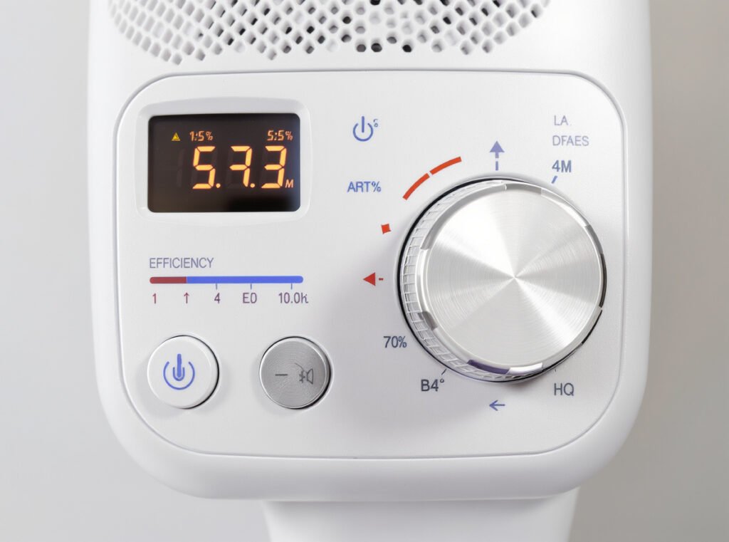 Hair dryer heat and speed settings affecting power consumption with control panel