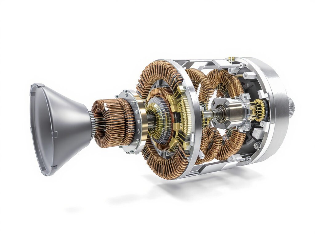 AC motor hair dryer heavy components exploded view internal parts