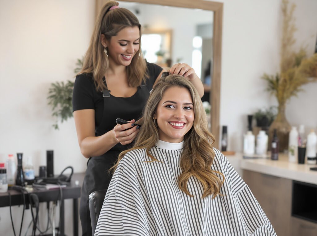Professional stylist demonstrating improved performance and client experience with proper cord length