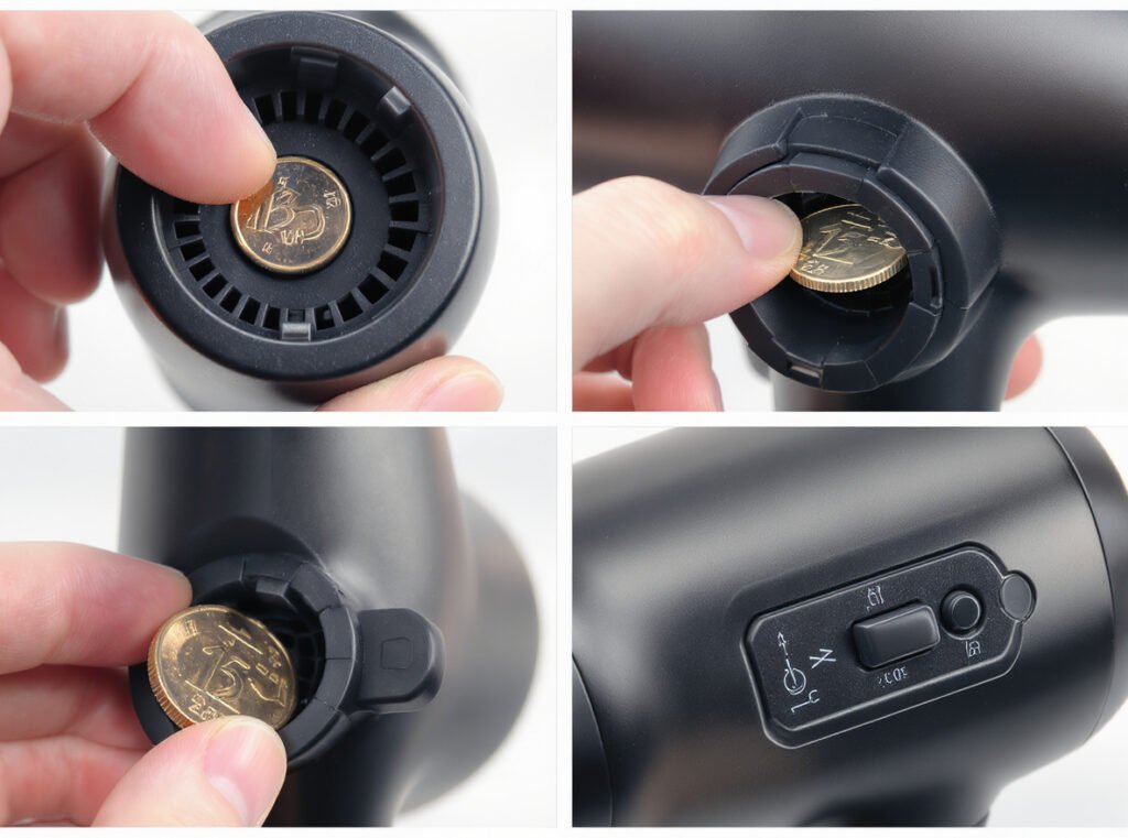 Manual voltage switch on dual voltage hair dryer with coin operation method