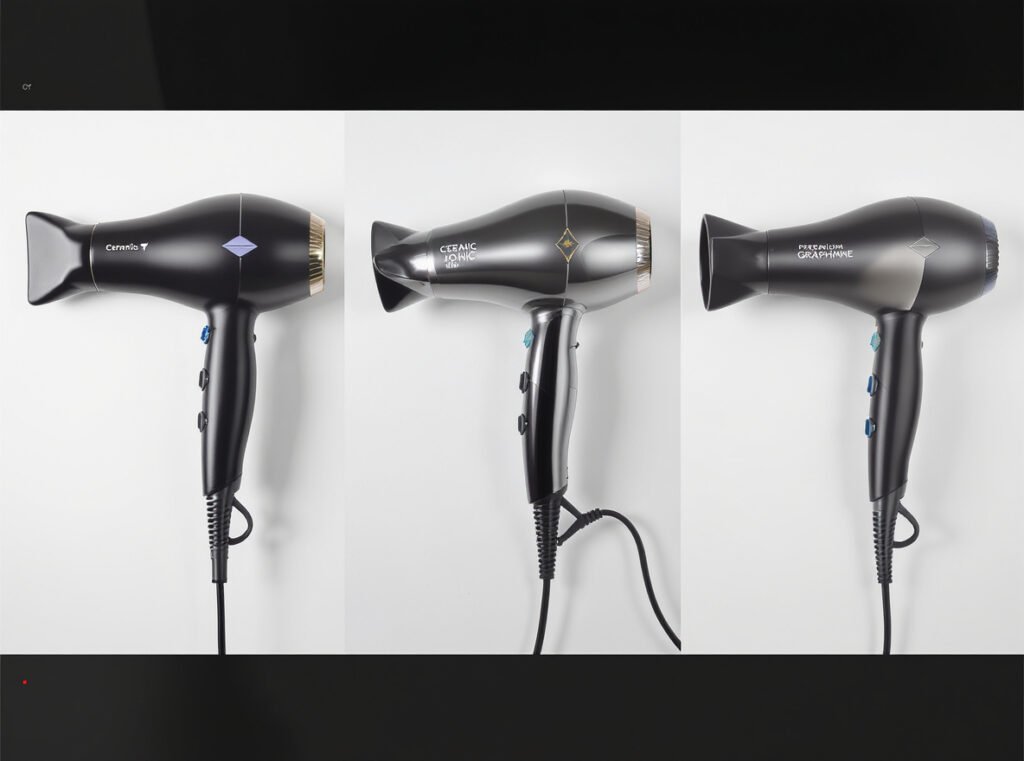Hair dryer technology comparison - traditional vs ionic vs graphene models