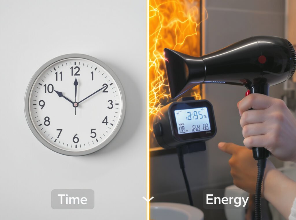 Time consideration when using hair dryer cold settings showing 20-50% longer drying time