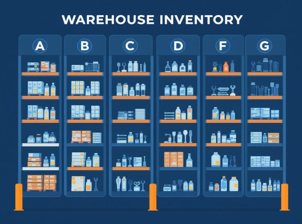Hair dryer spare parts inventory management system showing ABC classification