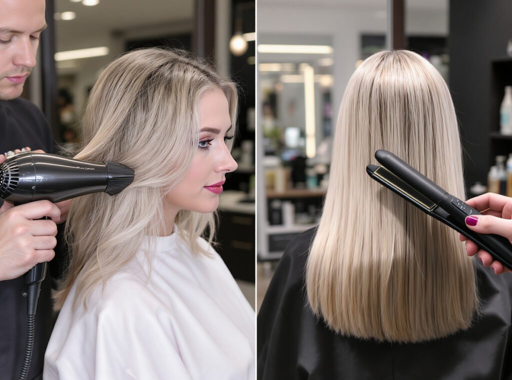 Hair dryer vs straightener comparison for fine hair styling tools