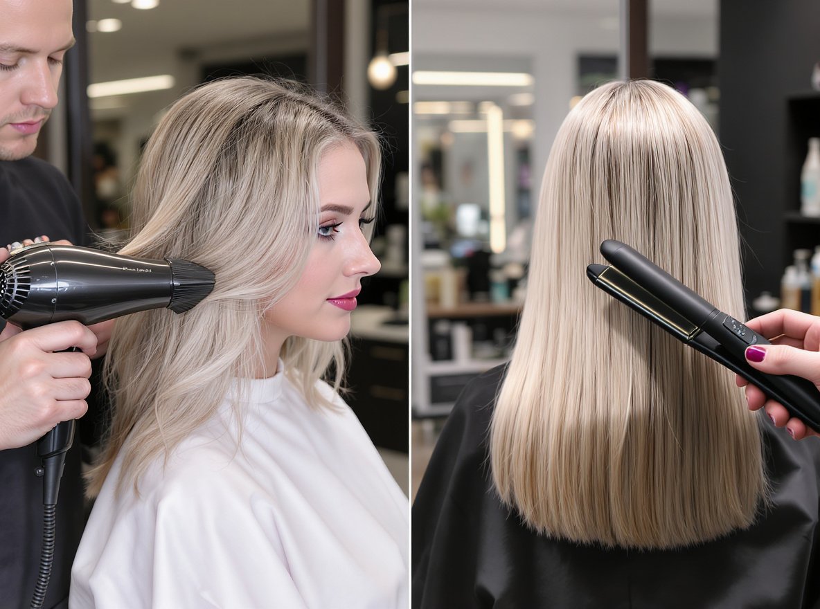 Hair dryer vs straightener comparison for fine hair styling tools