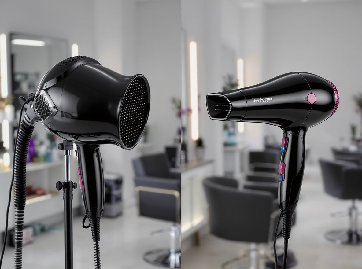 Hooded dryer vs handheld blow dryer comparison for deep conditioning treatments