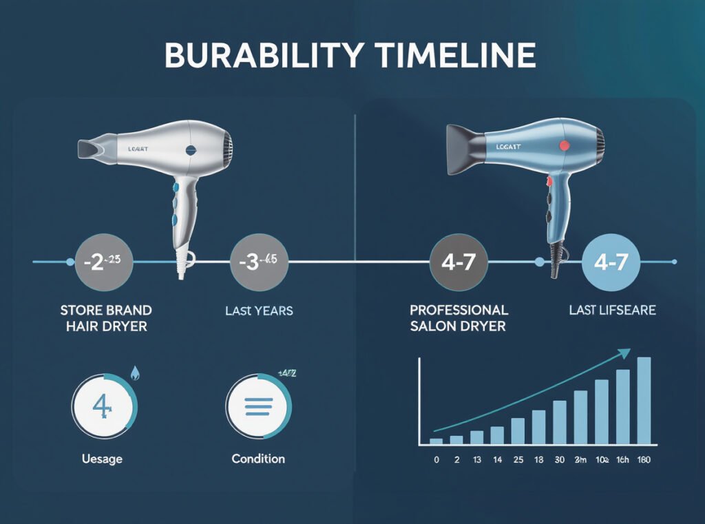 Hair dryer durability lifespan comparison store brands vs salon professional