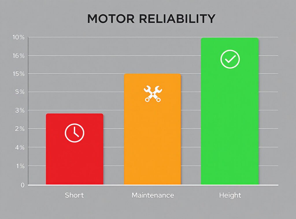 Hair dryer motor failure rate comparison chart showing reliability differences