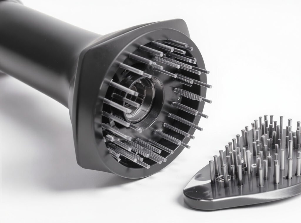 Professional hair dryer diffuser attachment with ventilated prongs and essential curly hair styling attachments