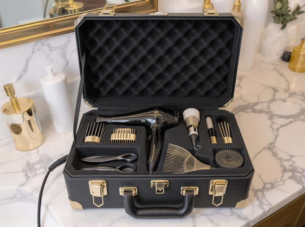 Premium hair dryer combo set with professional attachments and storage