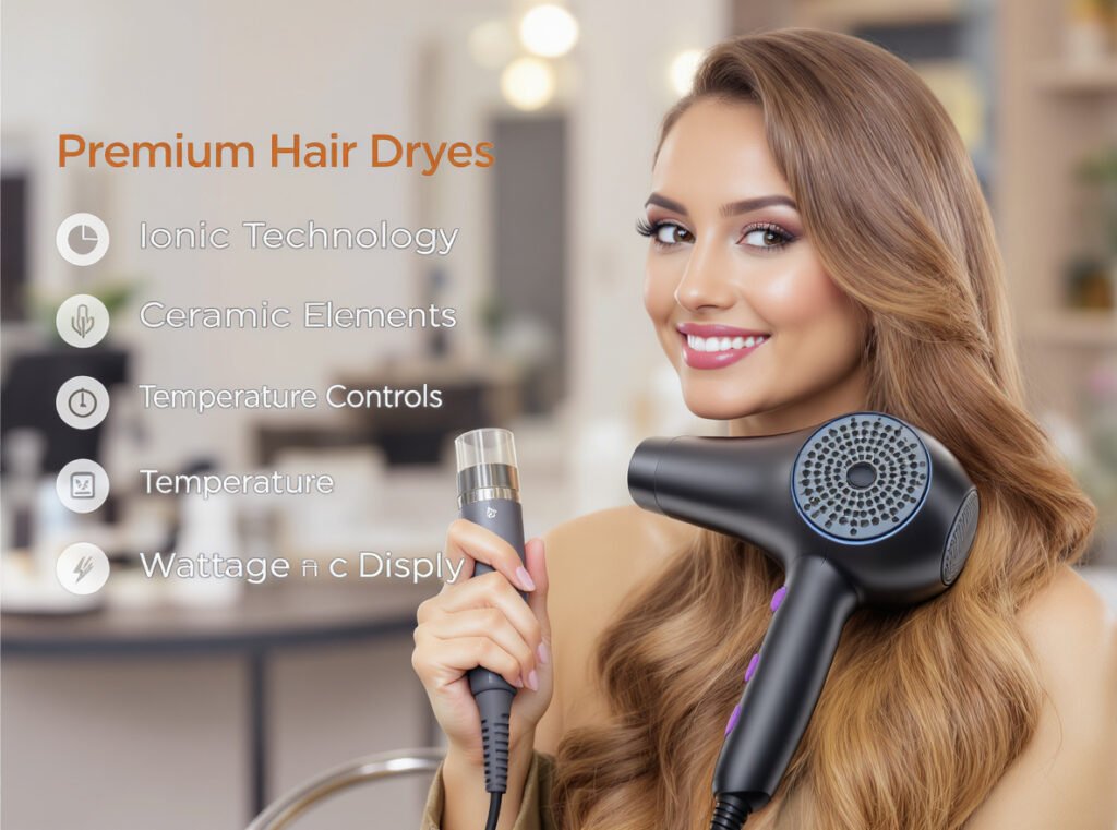 Professional hair dryer features for fine hair including ionic and ceramic technology