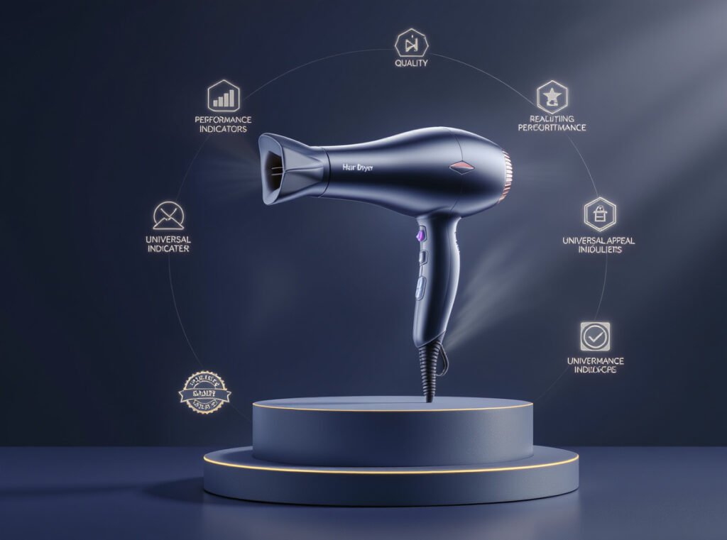 Professional hair dryer summary showing key selection factors